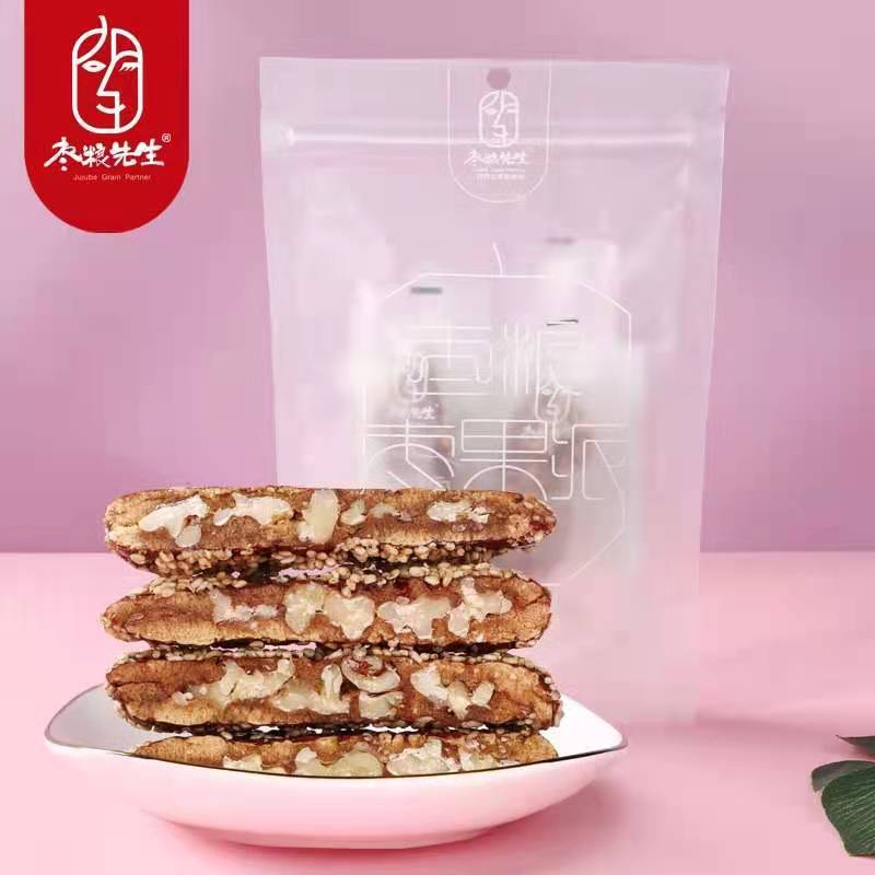 枣粮先生红枣夹核桃大红枣枣果派125g*2坚果零食