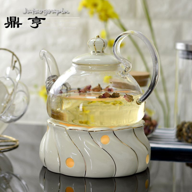 鼎亨养生壶茶具套装陶瓷花茶壶耐高温玻璃加热煮水果花煮茶器温