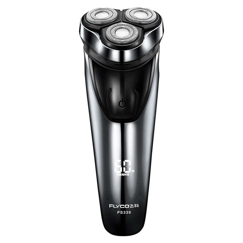 【优选】飞科剃须刀电动刮胡刀男士全身水洗智能充电式胡须刀正品刮胡子刀 银色