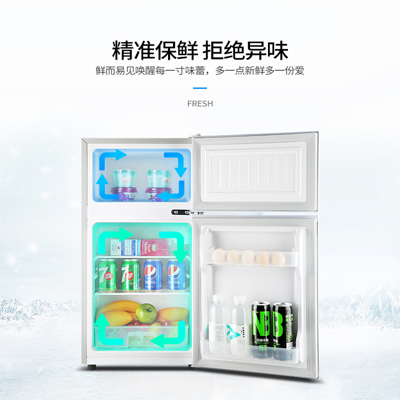 容声小冰箱小型家用双门出租房宿舍用迷你冷藏冷冻单双开门电冰箱118L