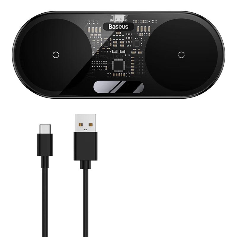 倍思(BASEUS) 数显二合一无线充电器 20W 黑色 通用版