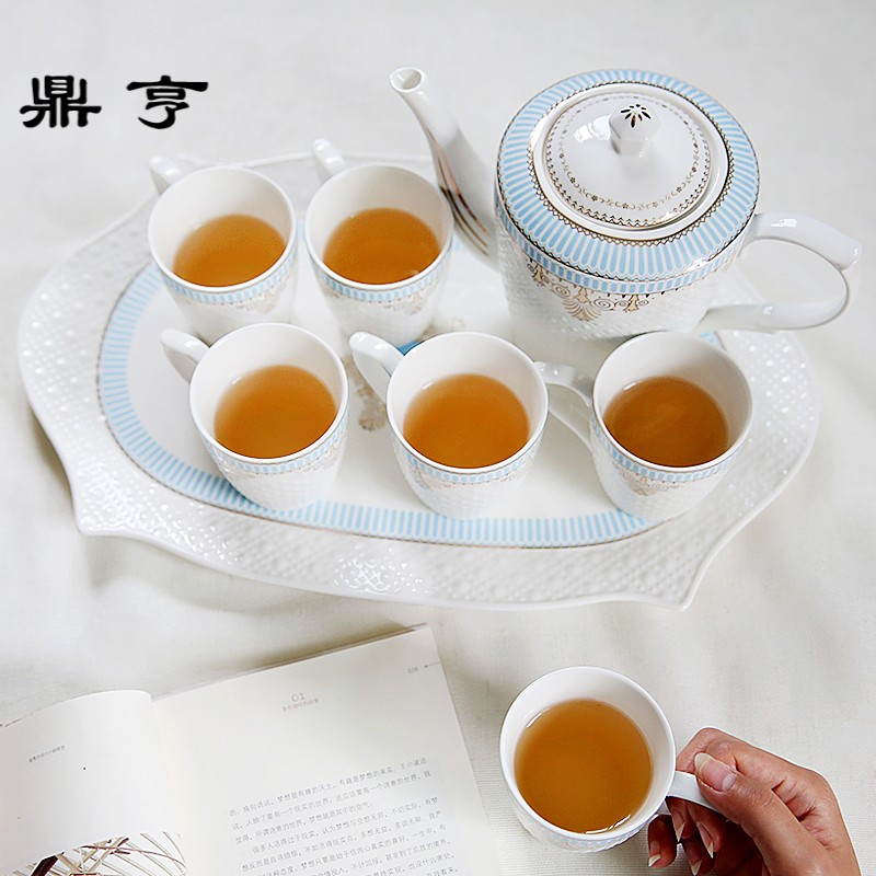 鼎亨陶瓷茶具水具套装冷水壶 凉水壶 家用茶杯水杯套装 6杯1壶带