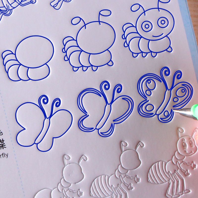 全套6本画画本绘画本幼儿儿童画册绘画册宝宝36岁简笔画反复字帖画本