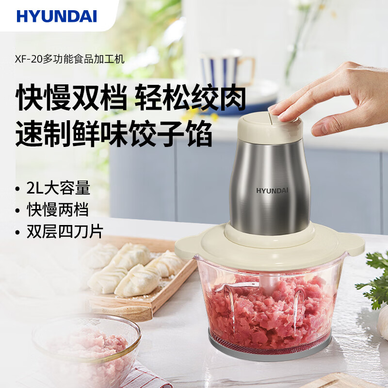 HYUNDAI(现代) 多功能食品加工机(绞肉机)XF-20 2L高清大图