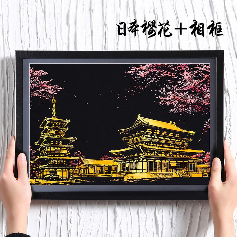 林檎城市夜景刮刮画儿童刮画diy手工制作刮画纸创意生日刮画毕业送男