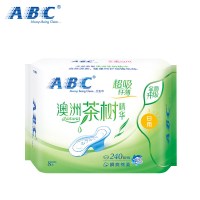 ABC卫生巾纤薄日用8片装 240mm 澳洲茶树精华 中和异味