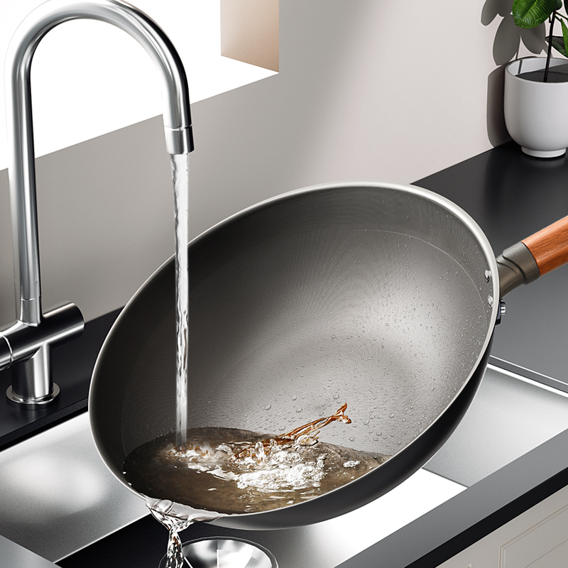 康巴赫不粘铁锅家用无涂层熟铁炒菜锅燃气电磁炉通用官方正品新款高清大图