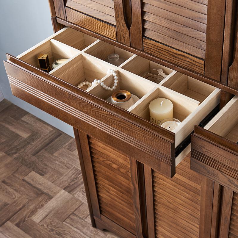 森美人高鞋柜家用口实木大容量玄关柜阳台储物柜加高立式多层厅高柜高清大图