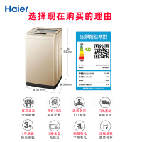 Haier海尔洗衣机直驱非变频双动力波轮 8.5公斤大容量全自动静音节能桶自洁智防缠绕S85188Z61香槟金洗衣机