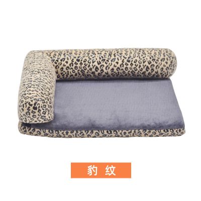 时尚豹纹 S适合5斤以下小型犬猫 狗床狗窝大型犬窝可拆洗宠物窝垫宠物沙发床