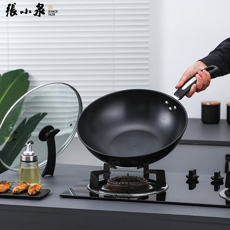 张小泉万家简品精铁炒锅C30330100 32cm