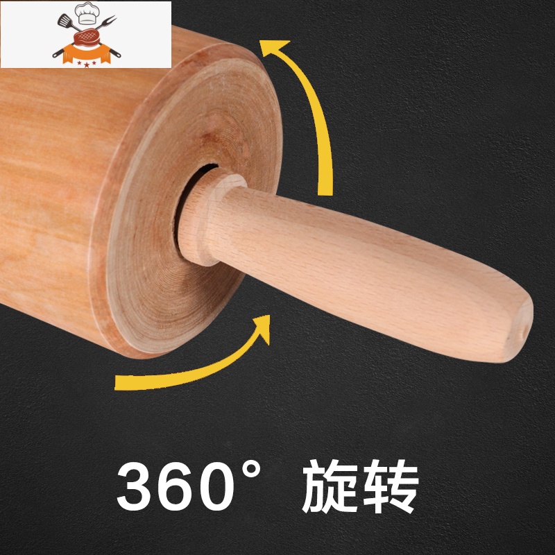 走锤擀面杖实木家用滚轴擀面锤通心擀面棒干面杖特大号杆赶擀面棍 敬平 中号高清大图