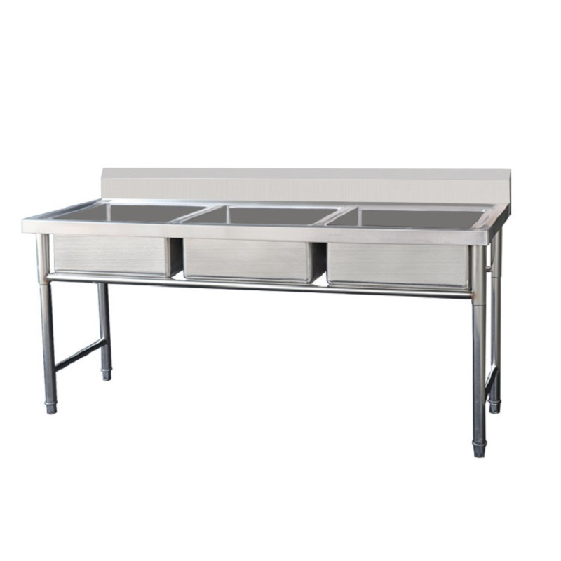 商用厨房饭店食堂水池洗菜盆洗碗家用洗手不锈钢酒店厨房1800700800mm