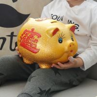 存钱罐只进不出储蓄罐箱可存可取学生儿童只存不取成人打不开|37cm(存5万纸币/5千硬币) 磨砂金[只进不出]-送金垫