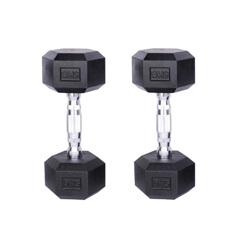 赤道线 六角哑铃举重练臂铸铁哑铃家用健身器材商用男士运动包胶哑铃5KG/对 CDX-1009S-YLL5高清大图