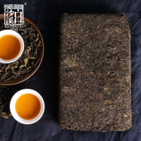 湖南安化黑茶白沙溪金花茯砖2014年天茯茶1000g礼盒装
