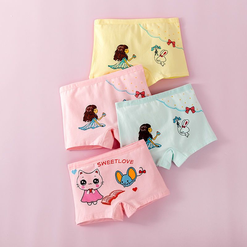 儿童内裤女童棉平角裤可爱卡通女孩内裤小中大童女孩四角短裤