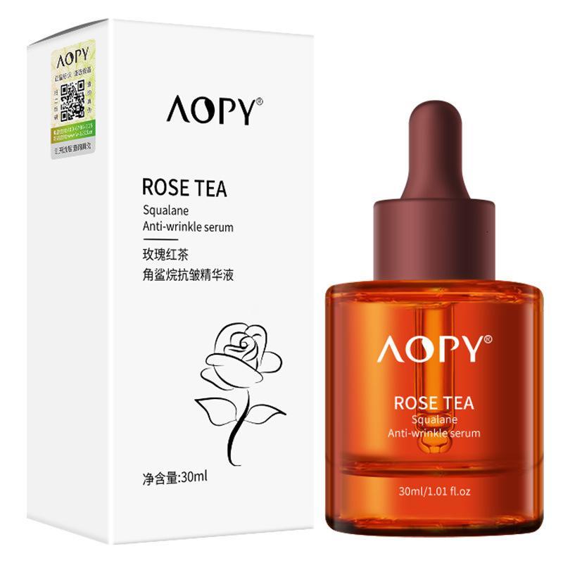 玫瑰红花角鲨烷精华液30/瓶 玫瑰红茶精华液角鲨烷细纹紧致肌肤提亮肤色补水原液