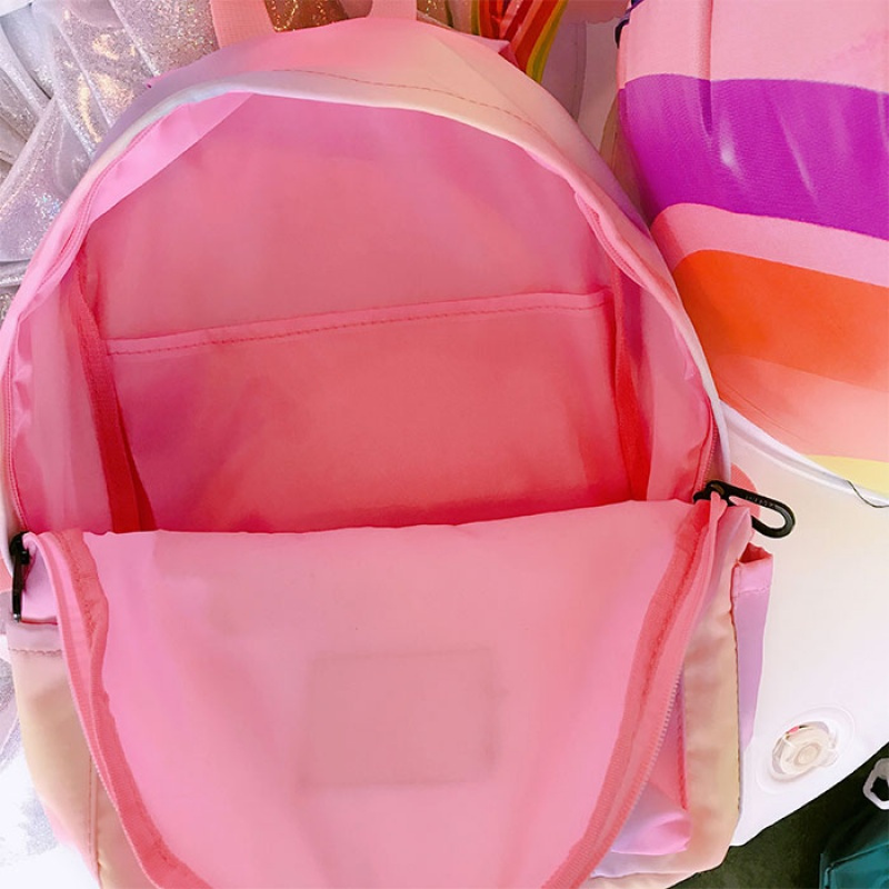 拉面丸子渐变色双肩包原宿日系少女心学生书包休闲彩色尼龙小背包