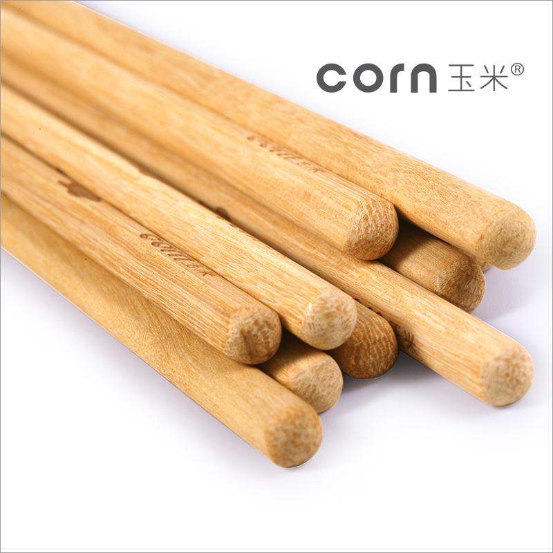 玉米(corn) 黄檀木指纹儿童筷子18cm1双 实木无漆无蜡宝宝学习筷专用短筷子