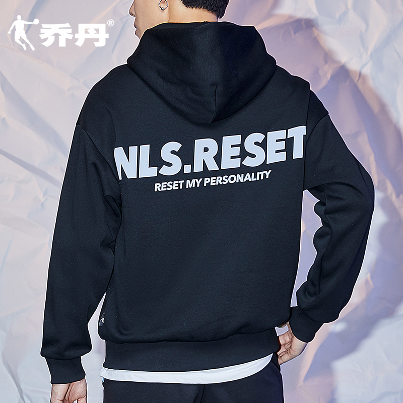 乔丹卫衣男连帽套头衫2022春季新款宽松长袖男士休闲运动上衣外套