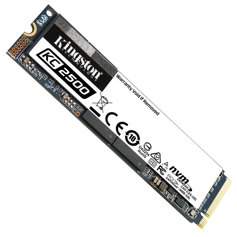 金士顿(Kingston) 2TB SSD固态硬盘 M.2 2280接口(NVMe协议) 四通道PCIe KC2500系列2000GB 96层 3D NAND 游戏高性能 五年质保