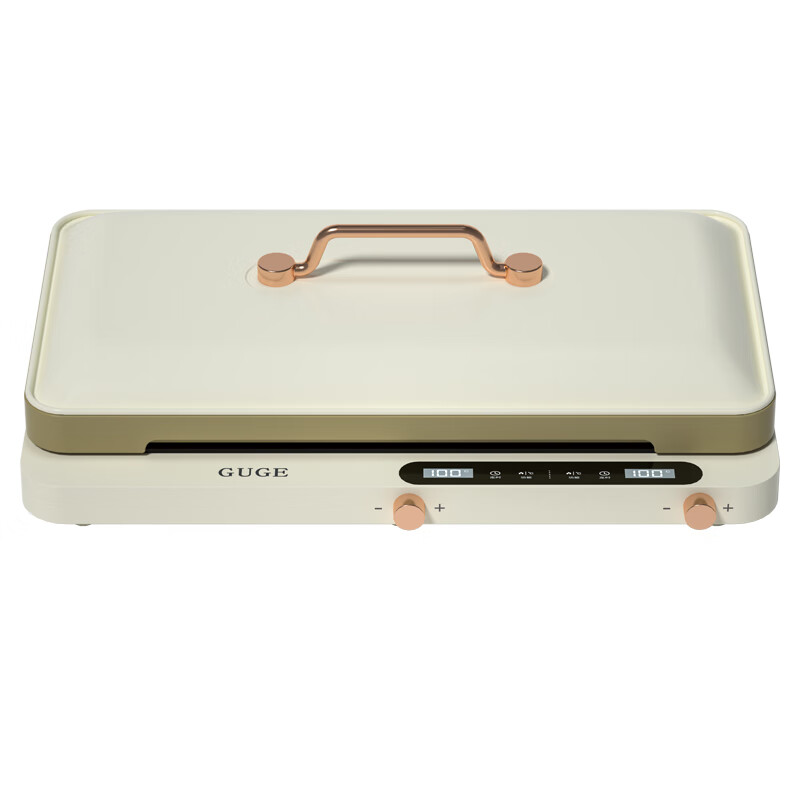 谷格(GUGE)多功能锅聚嗨锅网红锅盘电磁电热盘双炉灶头分区左右独立控温煎烤烹炸多用途锅炉G988