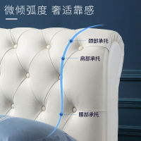 AIRLAND雅兰真皮双人软靠包床1.5m/1.8米现代简约卧室实木床架 西雅图 床加床垫组合套餐