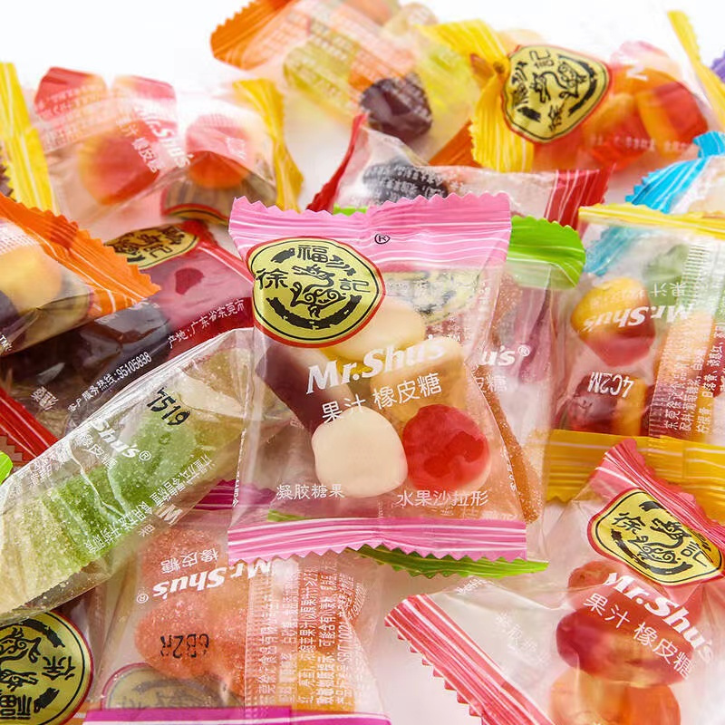 徐福记糖霜橡皮糖大桔瓣型散糖500g果汁软糖QQ糖喜糖糖霜新年糖高清大图