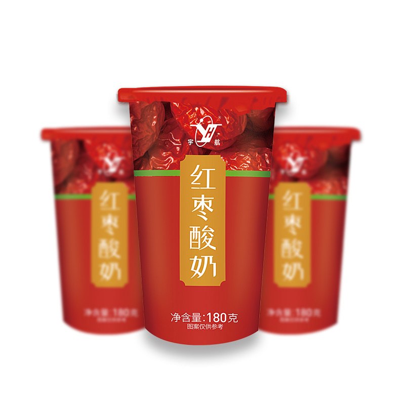 苏宁宜品宇航风味酸奶组合黄桃燕麦+红枣+益生元12杯/箱