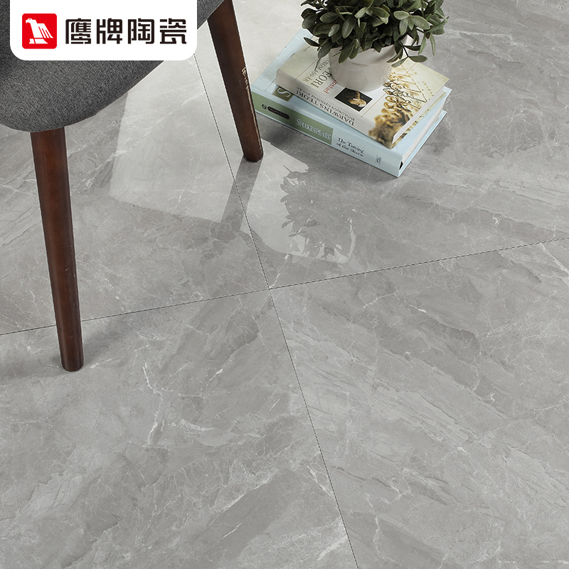 鹰牌 地板砖800x800 全抛釉客厅欧式轻奢瓷砖 灰色全瓷地砖 卡尚灰