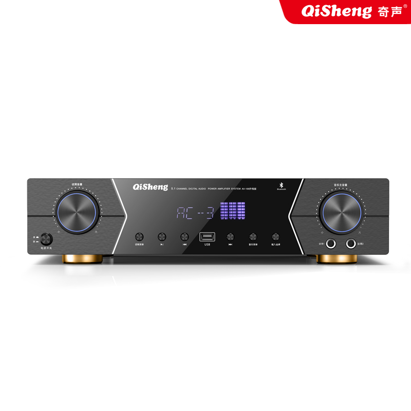 奇声AV-166大功率蓝牙家用5.1家庭影院功放机 专业AV重低音hifi家庭影院KTV音响音箱功放高清大图