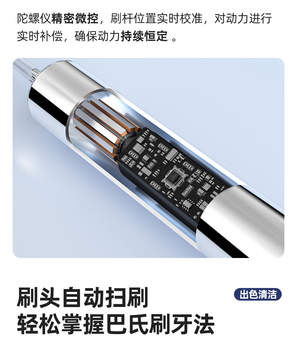 西屋(WESTINGHOUSE) 声波电动牙刷自动扫振刷牙智能消毒杀菌充电式牙刷 金属银标准版 X1高清大图