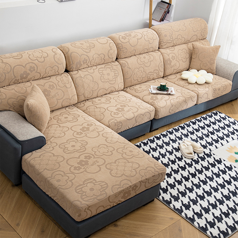 京城派 全包沙发笠沙发套弹力沙发套罩简约现代四季冰丝提花面料沙发笠防猫抓加厚坐垫凉席沙发罩全包套巾盖布高清大图