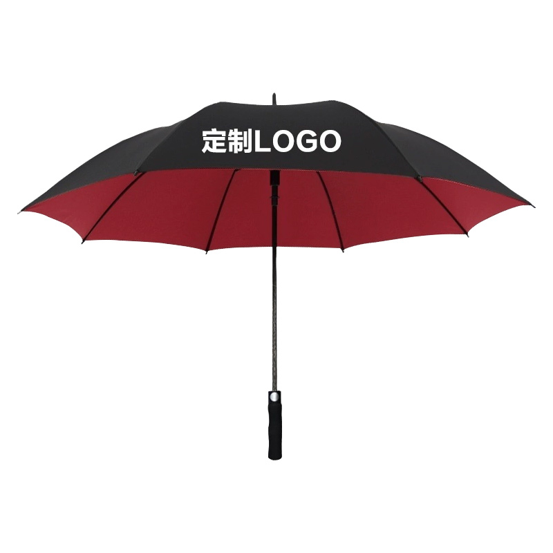 翌嘉 YJ5081607全纤维双层雨伞 可定制logo可印图案 外黑内红 伞直径115cm 10把起订