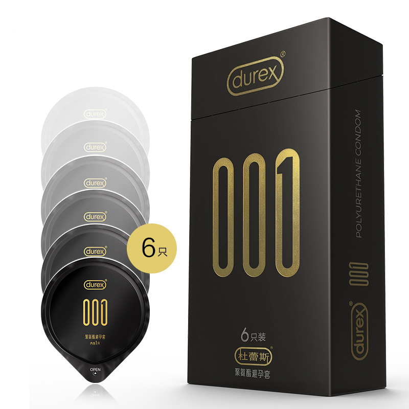 杜蕾斯（Durex） 聚氨酯避孕套 001系列 6只装+AiR空气快感16只 超薄款安全套套 男用成人情趣计生用品byt
