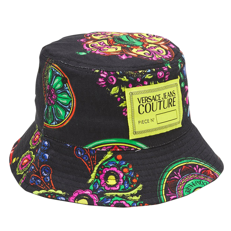 versacejeanscouture范思哲黑色贴标饰巴洛克花纹饰棉质棒球帽e71yaz