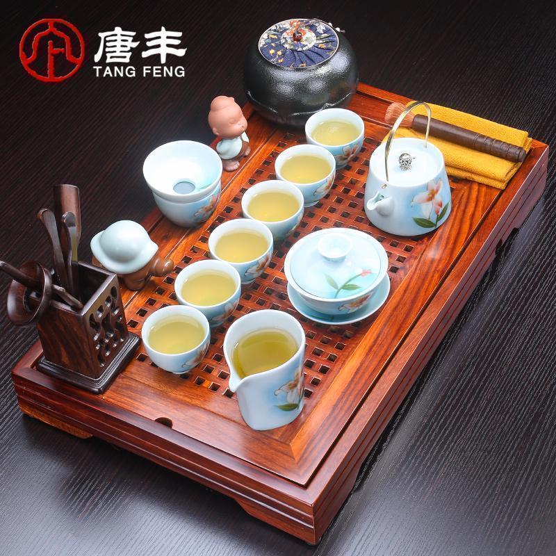 家柏饰(CORATED)陶瓷紫砂茶具套装家用现在功夫茶具茶盘实木储水茶海茶台z高清大图