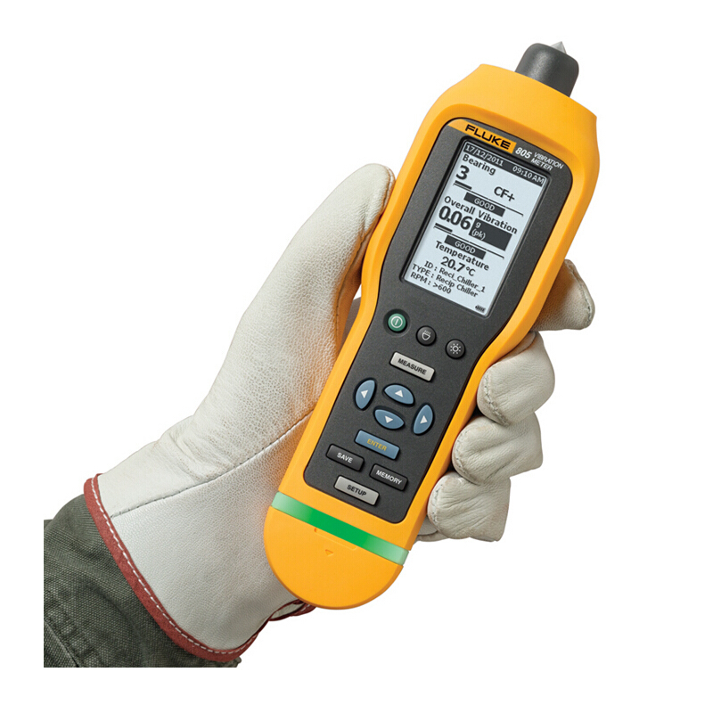 福禄克(FLUKE)805 测振仪 震动烈度仪 加速度 速度 位移 红外测温 3500组数据存储 USB传输 大屏