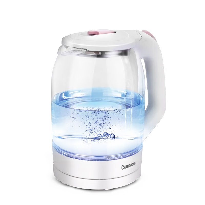 长虹(CHANGHONG)玻璃壶 1.8L大容蓝光设计高硼硅玻璃 耐冷热骤变交替 BLSH-18E 白色高清大图