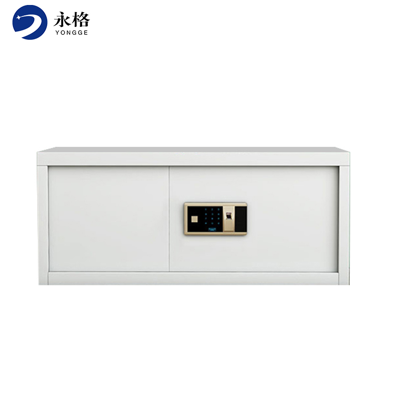 永格保密柜指纹锁文件柜档案柜保险柜双保险密码柜智能密码锁灰白单节加厚款