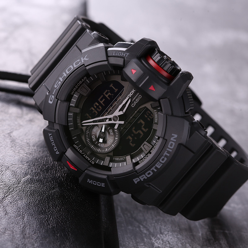 卡西欧(CASIO)手表 G-SHOCK系列 日历黑色 运动 200米防水 电子男士手表GA-400-1B