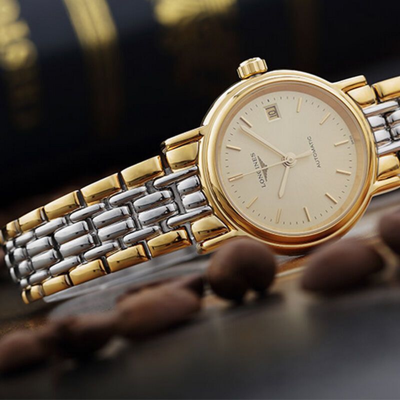 浪琴longines瑞士手表瑰丽系列高档商务正装女士手表间金钢带自动机械