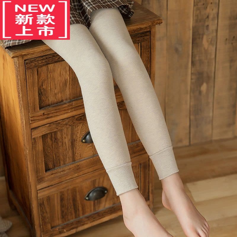 可莉允女童打底裤秋冬季加绒加厚保暖九分长裤宝宝一体绒棉裤外穿连裤袜保暖裤图片