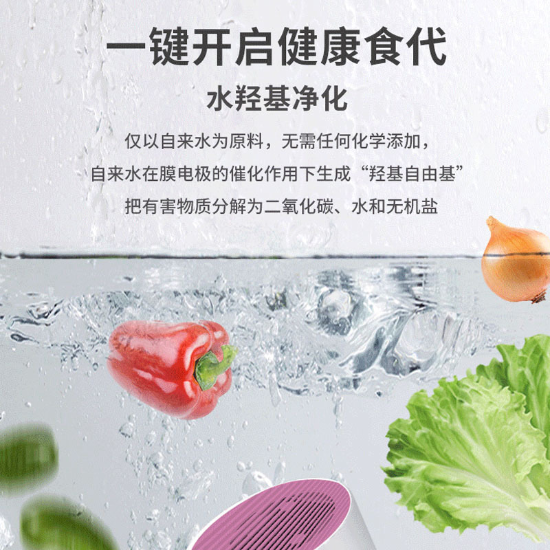 海尔(Haier)新款果蔬清洗机 家用杀菌洗菜机 水果蔬菜肉类无线便携非超声波净食机 HJ-F712F果蔬机