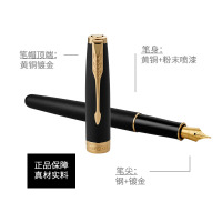 派克PARKER 钢笔 新品卓尔磨砂黑杆金夹墨水笔 商务办公签字专用 书写0.5mm金属不锈钢笔尖F尖