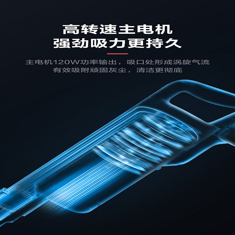 美的P60 手持无线吸尘器 双电机大吸力 轻便家用设计 微电脑智能控制 1升大容量尘盒高清大图