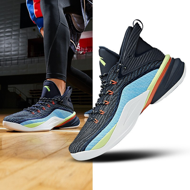 安踏男鞋ufo天体2代篮球鞋2020新款篮球系列112011608深蓝黑浅紫蓝