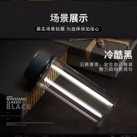 万象玻璃杯单层玻璃水杯便携办公茶杯创意杯子