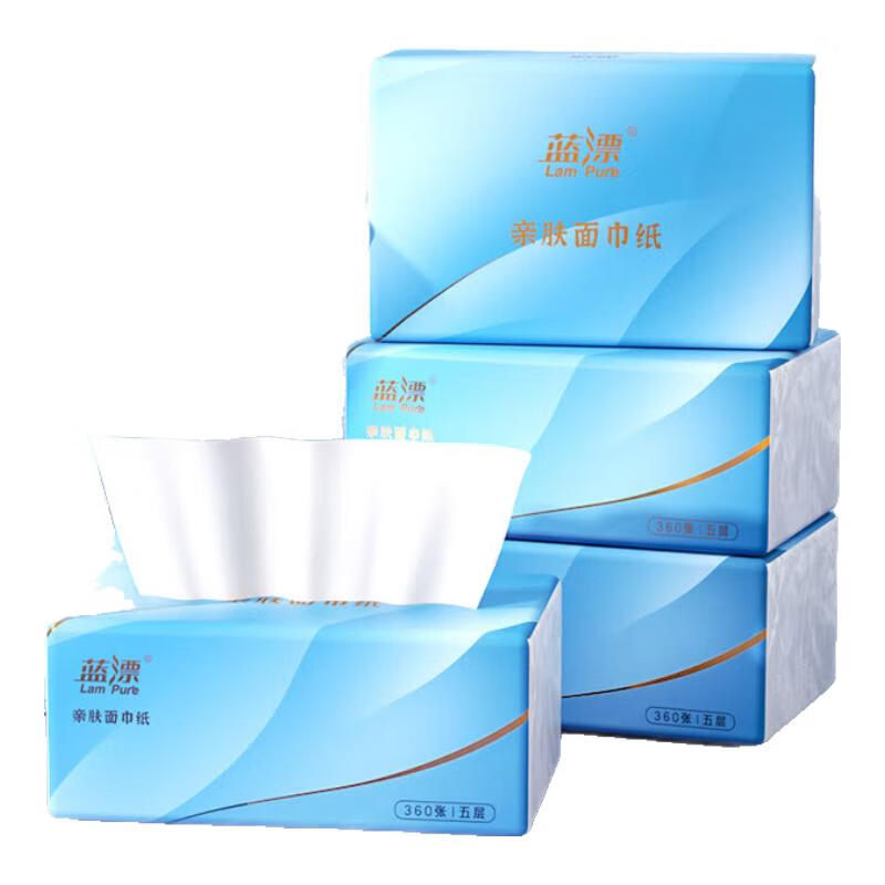 蓝漂白色抽纸6包透明提袋装(蓝色光影)LP-54574白色抽纸6包-透明提袋加快递袋